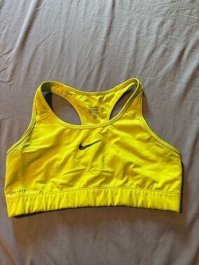 Nike Yellow Racerback Dri-FIT Sports Bra